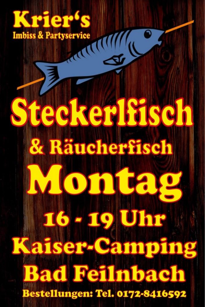 Schild Steckerlfisch 60x90 Kaiser Camping.cdr